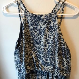 Blue Pattern floor length Maxi Dress